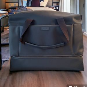 BRAND NEW WITH TAGS: Monos blue weekender, with box